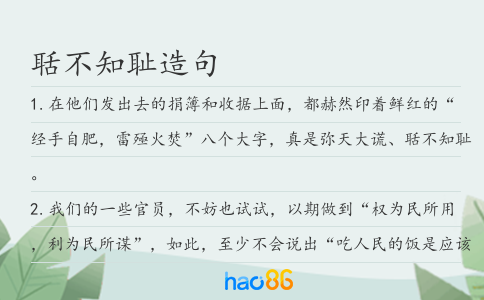 聒不知耻造句
