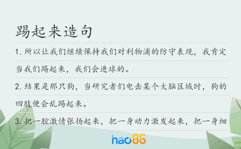 踢起来造句