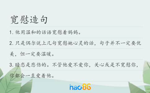 宽慰造句