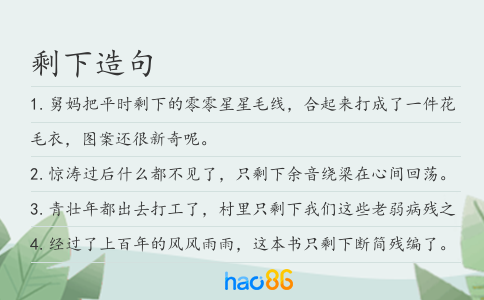 剩下造句