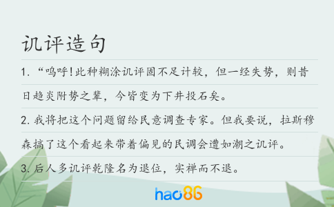 讥评造句