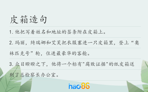 皮箱造句