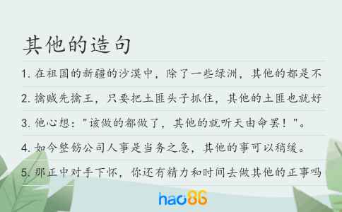其他的造句