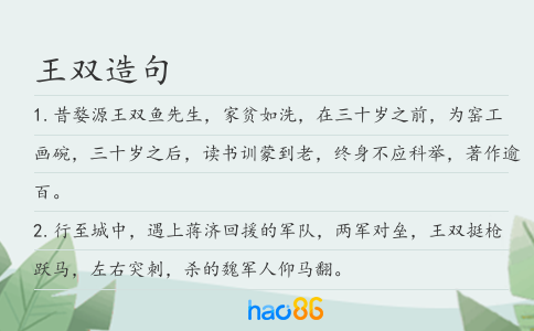 王双造句