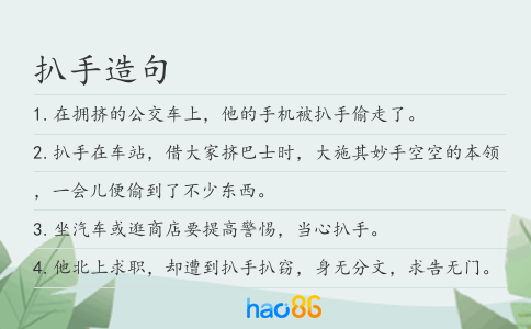 扒手造句