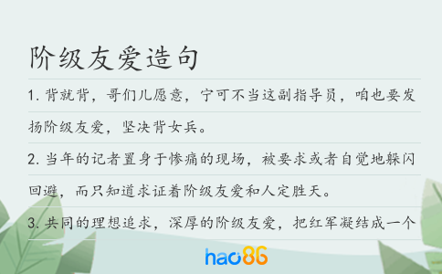 阶级友爱造句