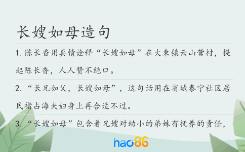 长嫂如母造句