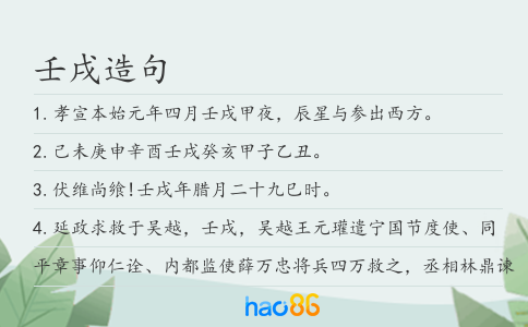壬戌造句