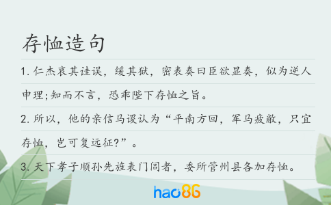 存恤造句