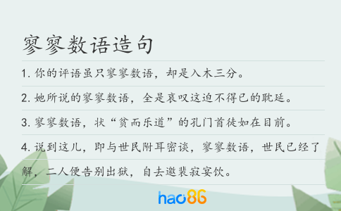 寥寥数语造句