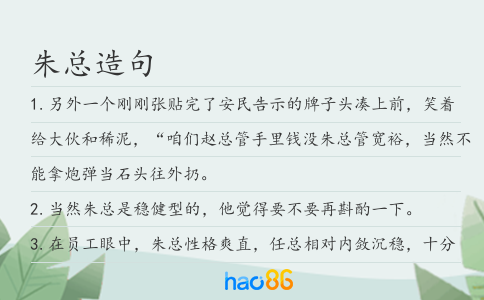 朱总造句