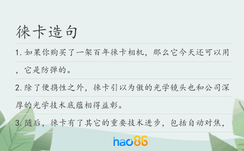 徕卡造句