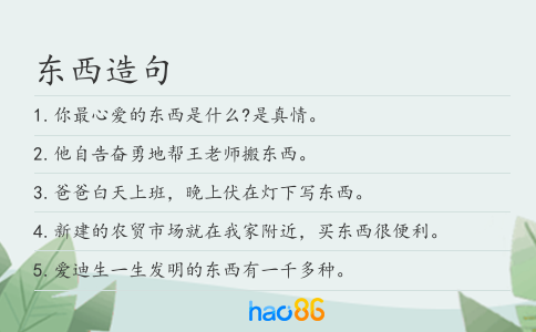 东西造句