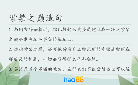 紫禁之巅造句
