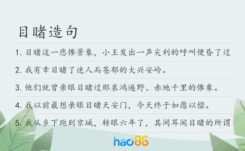 目睹造句
