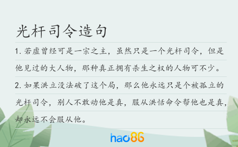 光杆司令造句