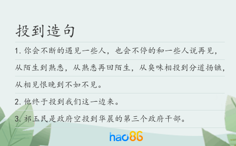 投到造句