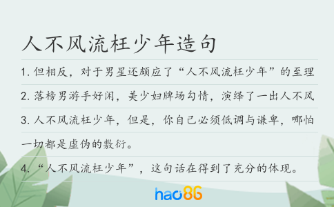 人不风流枉少年造句