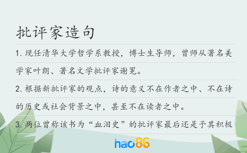 批评家造句