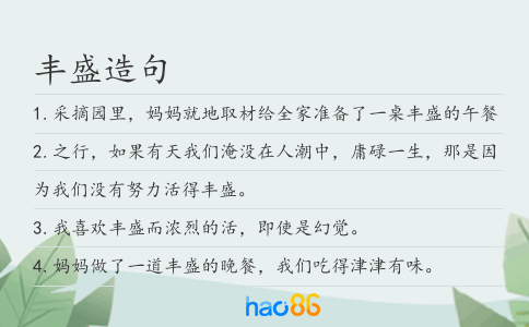 丰盛造句