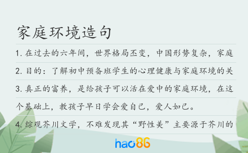 家庭环境造句