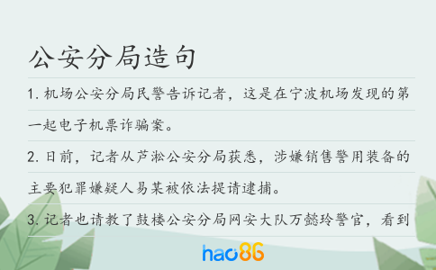 公安分局造句