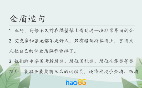 金盾造句
