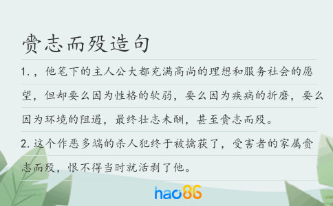 赍志而殁造句