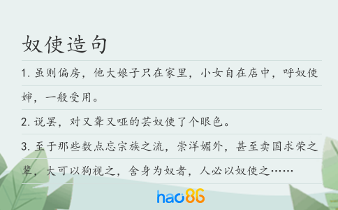 奴使造句