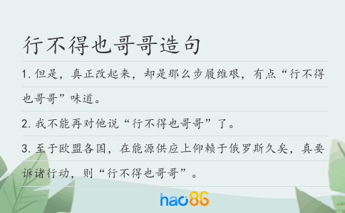 行不得也哥哥造句