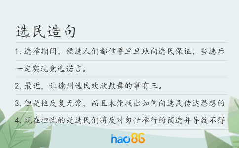 选民造句