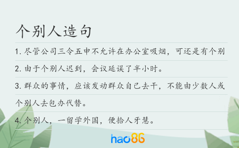 个别人造句
