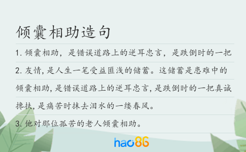 倾囊相助造句