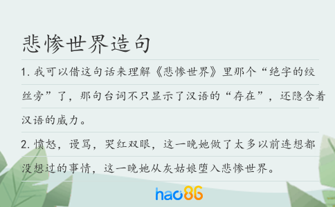 悲惨世界造句