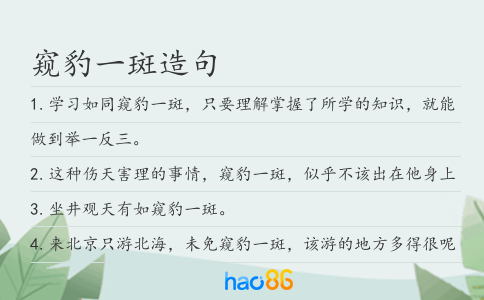 窥豹一斑造句