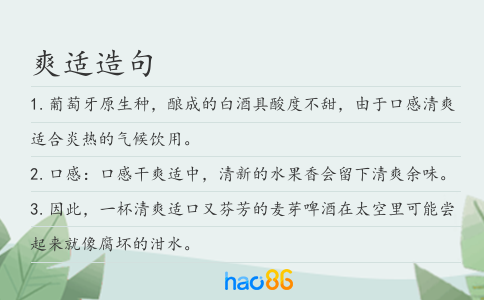 爽适造句