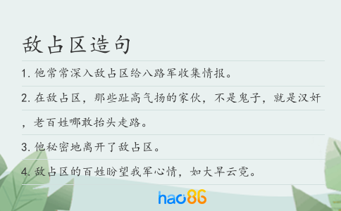 敌占区造句