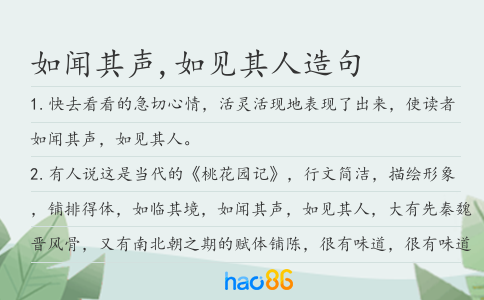 如闻其声,如见其人造句