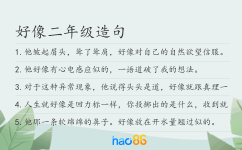 好像二年级造句