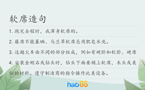 软席造句