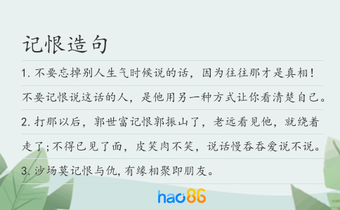 记恨造句