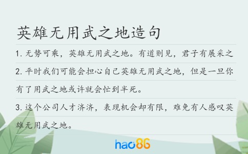 英雄无用武之地造句