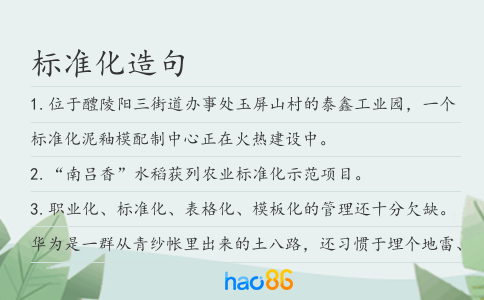 标准化造句