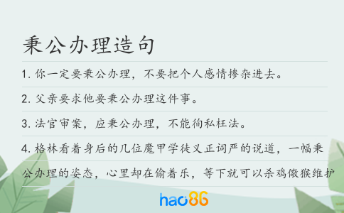 秉公办理造句