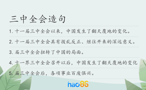 三中全会造句
