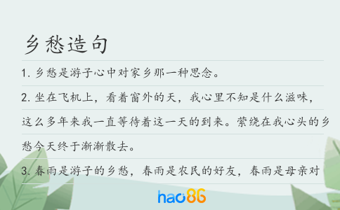 乡愁造句