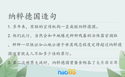 纳粹德国造句