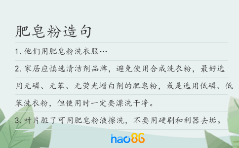 肥皂粉造句