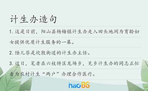 计生办造句