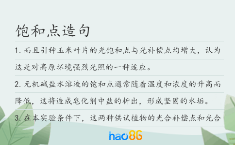 饱和点造句